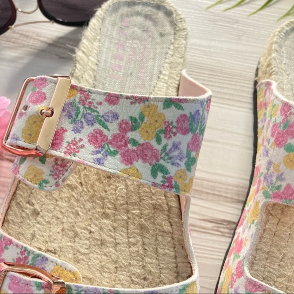 Manebi x LoveShackFancy Floral Slide Sandals in Fruity Punch - Picture 10 of 13